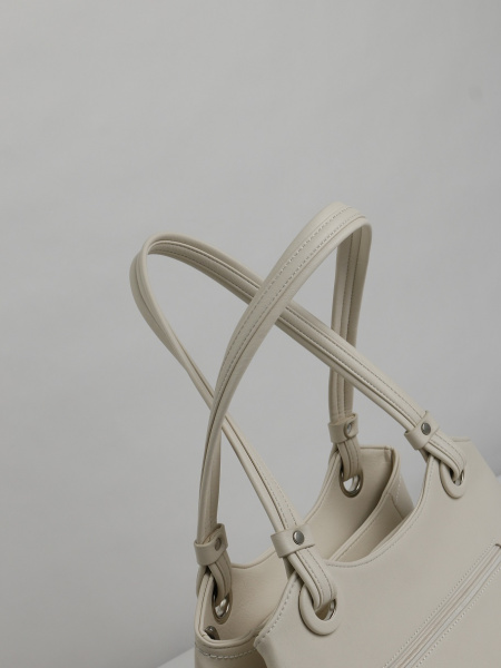 456-28 550230 Сумка доум женская экокожа Ludor светло-бежевый