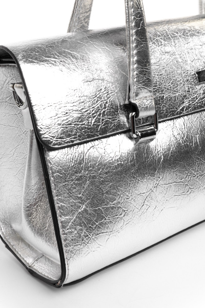 442-62 5255-1 Сумка стракчэд женская экокожа Safenta серебристый