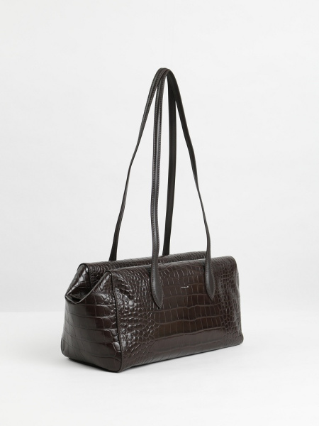 456-60 78828 Сумка тоут женская натуральная кожа Ludor темно-коричневый