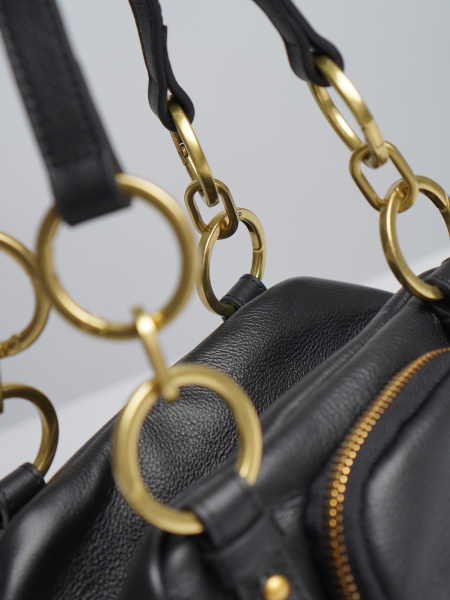 фото 449-66 8176 Сумка куб женская натуральная кожа Ludor черный