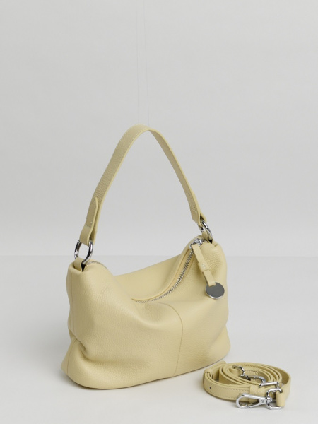 454-72 6661 Сумка хобо женская натуральная кожа Ludor светло-желтый