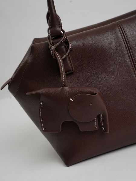454-88 HR68935 Сумка тоут женская натуральная кожа Ludor темно-коричневый