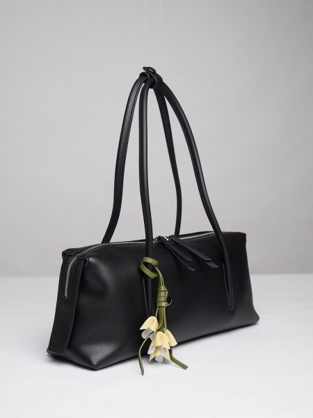 453-32 ХА2030 Сумка тоут женская натуральная кожа Ludor черный