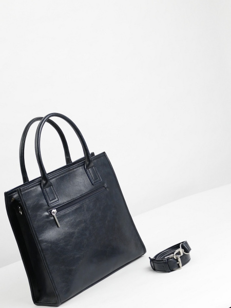 456-11 550273 Сумка тоут женская экокожа Ludor темно-синий