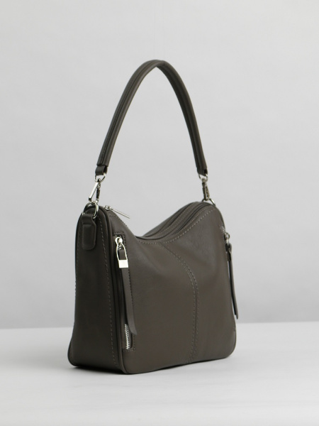 455-86 550177 Сумка хобо женская экокожа Ludor серый