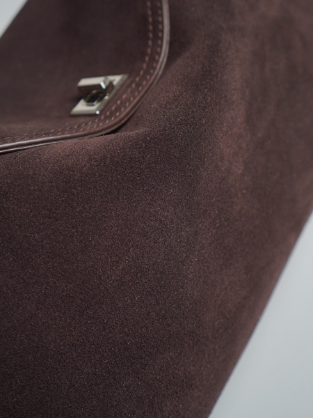 450-61 F9889А Сумка стракчэд женская замша Ludor темно-коричневый