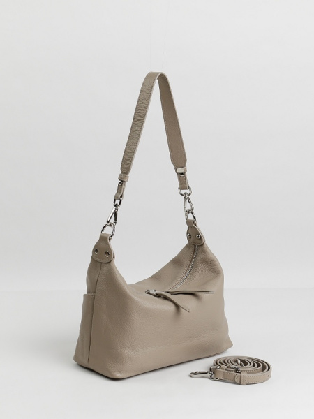 456-51 8517 Сумка хобо женская натуральная кожа Ludor темно-бежевый