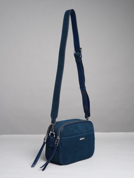 фото 452-53 98177-3 Сумка кросс-боди женская натуральная замша Safenta бирюза