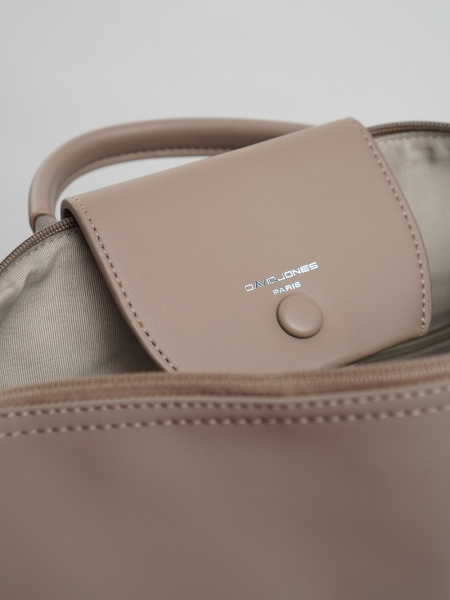 фото 453-55 СМ7632 Рюкзак женский экокожа David Jones серо-бежевый