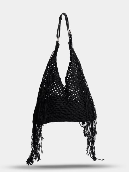 447-57 9668 Сумка Хобо женская текстиль Ludor черный 447-57 9668 Сумка Хобо женская текстиль Ludor черный