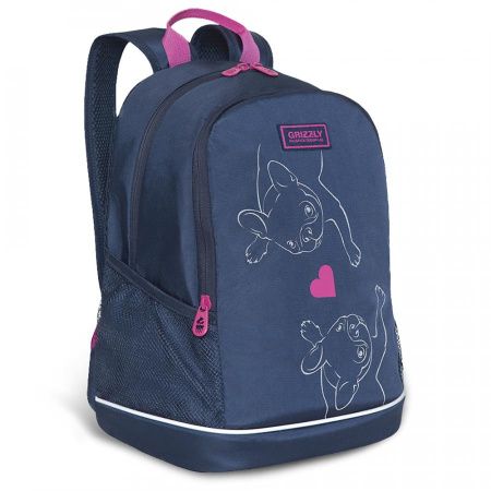 фото 365-19 RG-163-10 Рюкзак для девочки Grizzly Темно-синий
