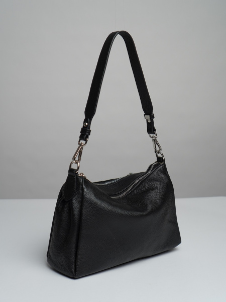 441-77 8519 Сумка хобо женская натуральная кожа Ludor черный