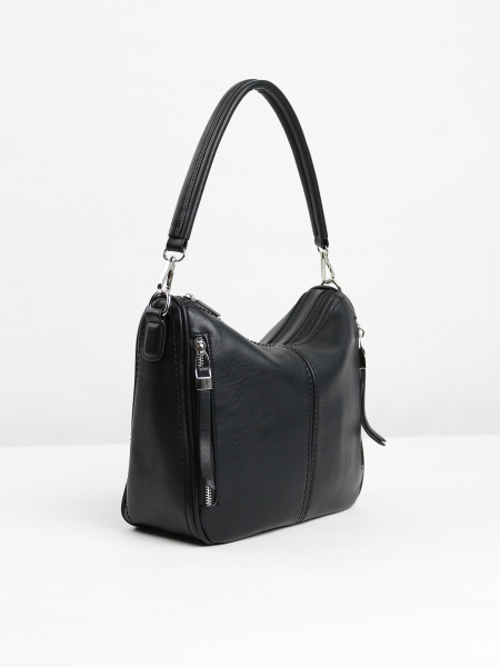 455-89 550177 Сумка хобо женская экокожа Ludor черный