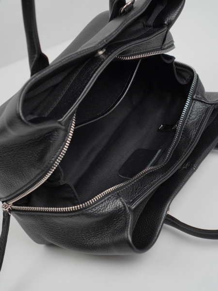 455-60 3669 Сумка тоут женская натуральная кожа Ludor черный