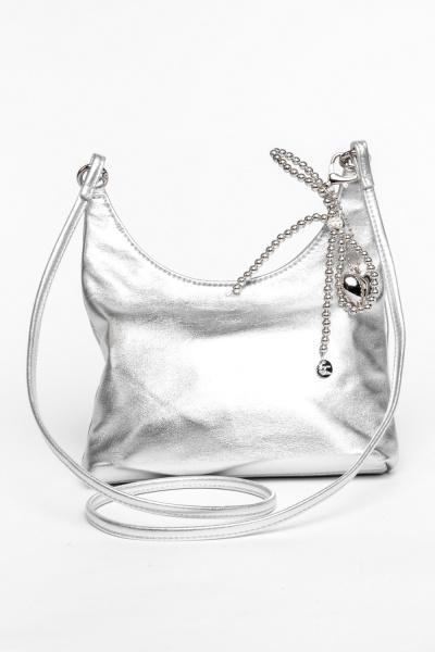 431-26 10-040 Сумка кросс-боди женская натуральная кожа Ludor серебристый фото 431-26 10-040 Сумка кросс-боди женская натуральная кожа Ludor серебристый