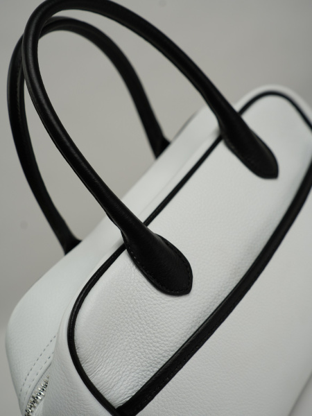 454-63 83681 Сумка тоут женская натуральная кожа Ludor белый