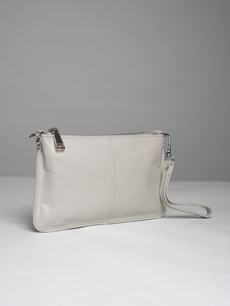 фото 451-89 711масло Клатч женский натуральная кожа Ludor светло-серый