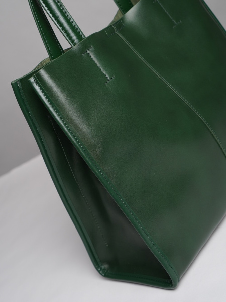 452-38 219 Сумка тоут женская натуральная кожа Ludor зеленый