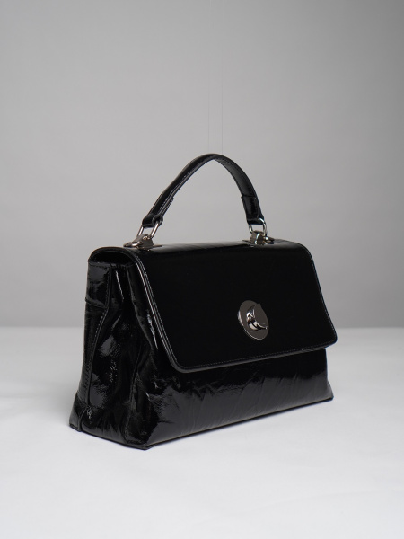 452-06 66-19масло Сумка стракчэд женская натуральная кожа Ludor черный