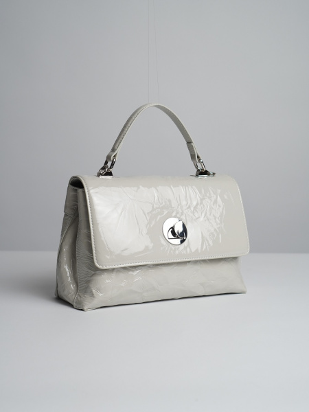 447-33 66-19 Сумка стракчэд женская натуральная кожа Ludor светло-серый