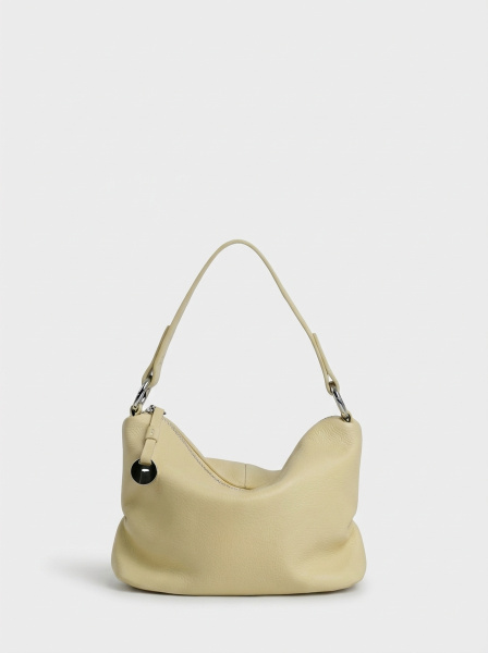 454-72 6661 Сумка хобо женская натуральная кожа Ludor светло-желтый