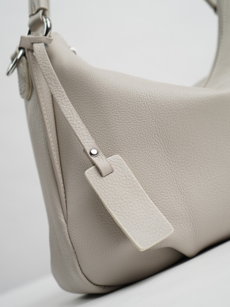 454-02 2019 Сумка хобо женская натуральная кожа Ludor бежевый