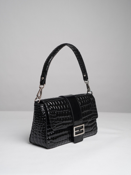 440-72 1891 Сумка стракчэд женская натуральная кожа Ludor черный