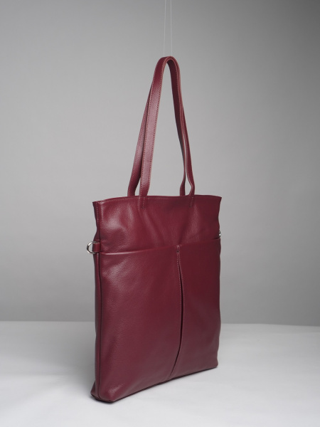 фото 452-04 20512 Сумка шоппер женская натуральная кожа Ludor бордовый