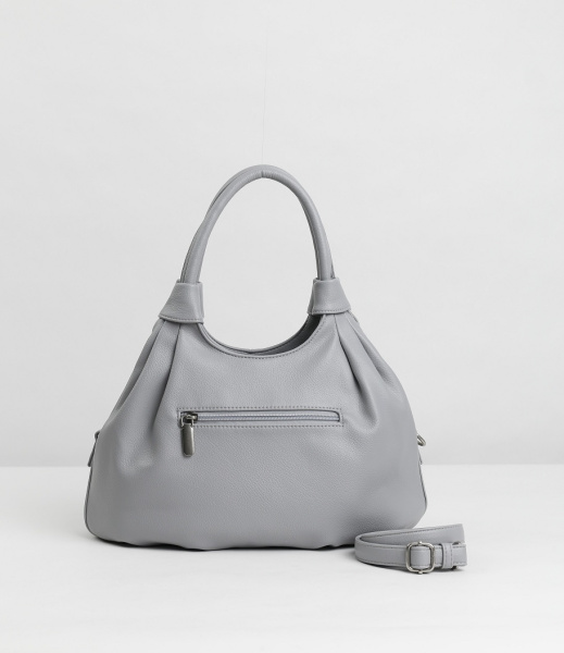 456-30 550249 Сумка хобо женская экокожа Ludor светло-серый