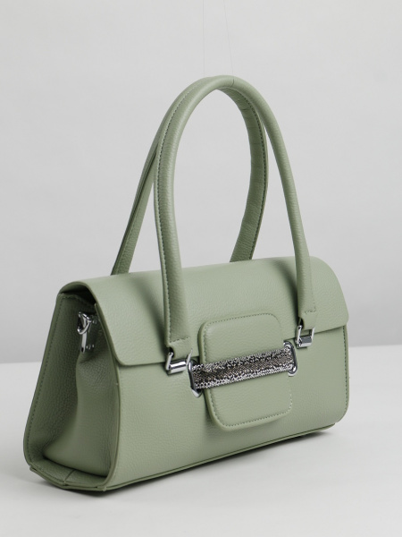 442-33 5255 Сумка стракчэд женская экокожа Safenta светло-зеленый