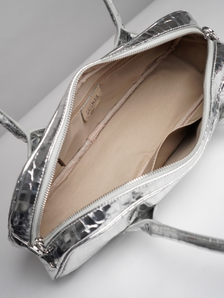 443-59 23039 Сумка доум женская натуральная кожа Ludor серебристый