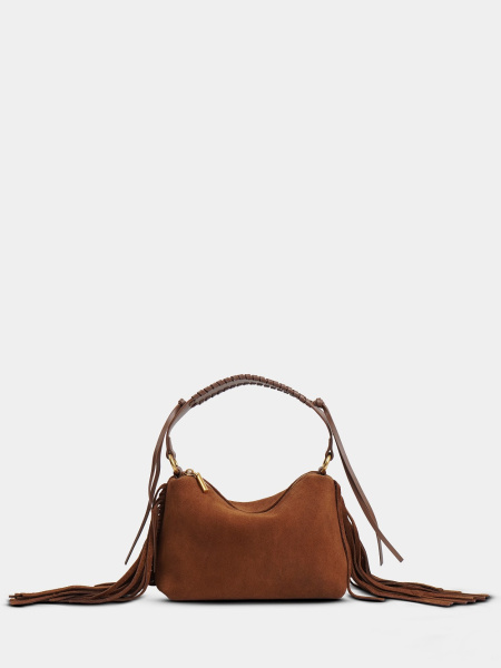 453-97 BD9517 Сумка хобо женская натуральная замша Ludor кирпичный