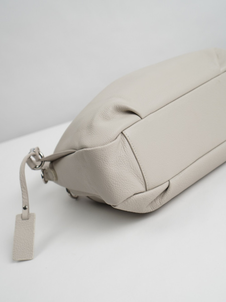 454-02 2019 Сумка хобо женская натуральная кожа Ludor бежевый