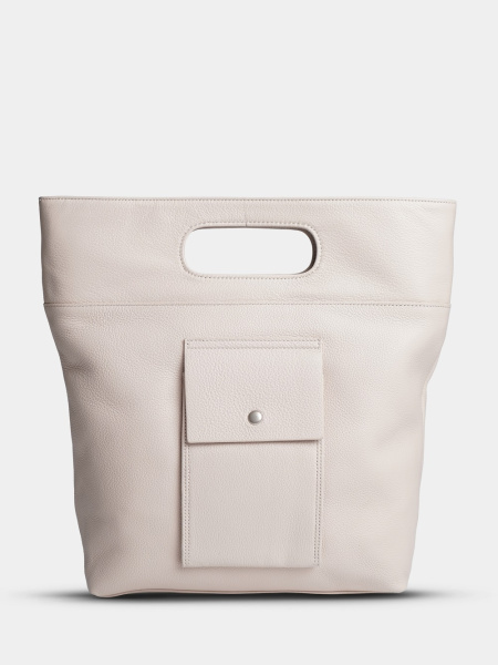 фото 448-83 1878 Сумка шоппер женская натуральная кожа Ludor молочный