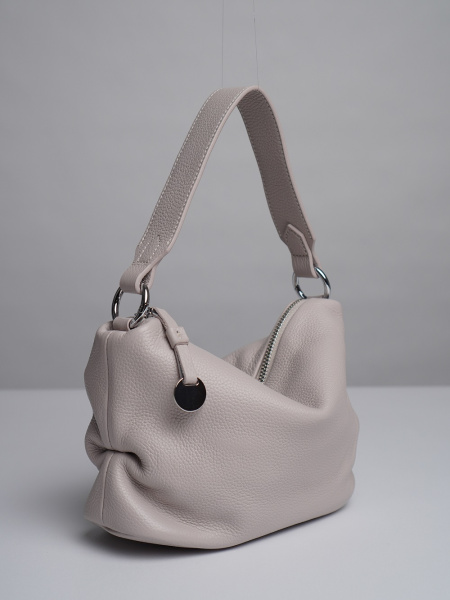 450-38 6661 Сумка хобо женская натуральная кожа Ludor бежевый