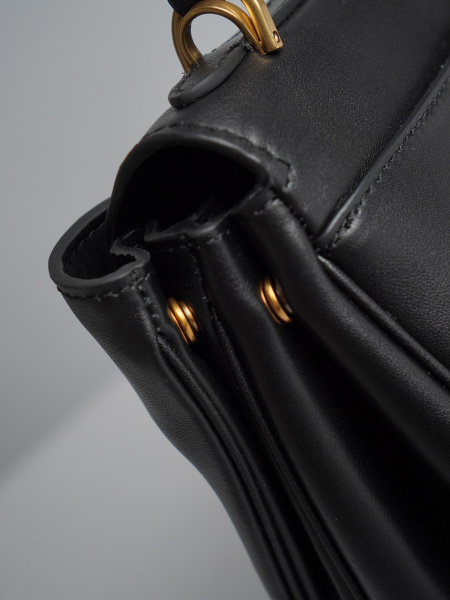 447-48 BL29см(золото) Сумка стракчэд женская натуральная кожа Ludor черный