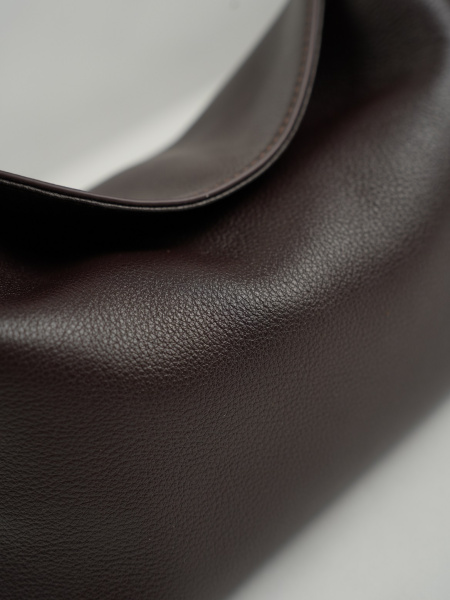 455-67 8836 Сумка хобо женская натуральная кожа Ludor темно-коричневый