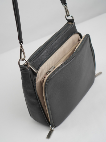 фото 455-23 550151-1 Сумка кросс-боди женская экокожа Ludor темно-серый