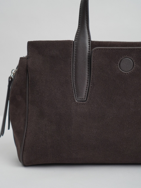 454-47 98183 Сумка тоут женская замша Ludor темно-коричневый