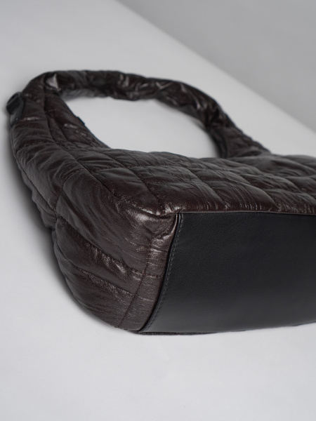 451-19 593461 Сумка хобо женская экокожа Safenta темно-коричневый