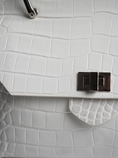 443-67 2306 Сумка стракчэд женская натуральная кожа Ludor белый