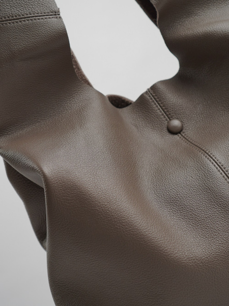 417-08 Q5928 Сумка хобо женская натуральная кожа Polina&Eiterou бежевый