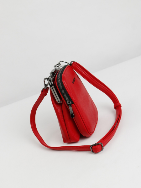 456-98 29133-9 Сумка фрейм женская экокожа Safenta красный