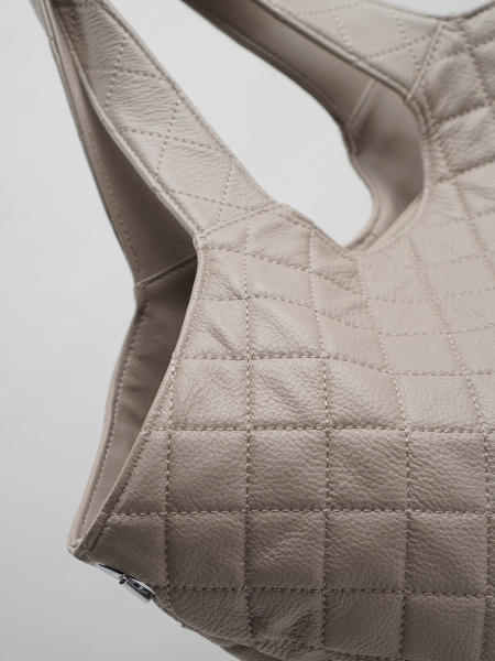 401-67 C0691H Сумка тоут женская натуральная кожа Polina&Eiterou темно-бежевый