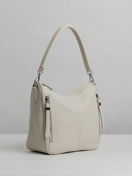 455-87 550177 Сумка хобо женская экокожа Ludor светло-бежевый