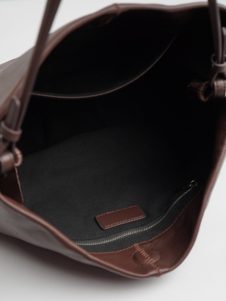 438-80 10-070 Сумка хобо женская натуральная кожа Ludor коричневый