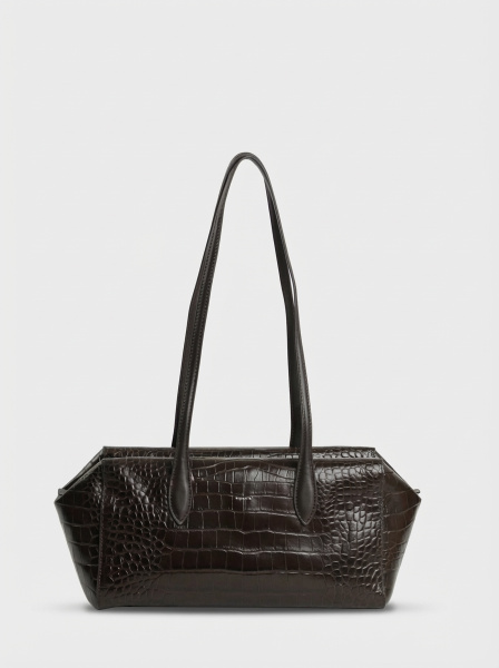 456-60 78828 Сумка тоут женская натуральная кожа Ludor темно-коричневый