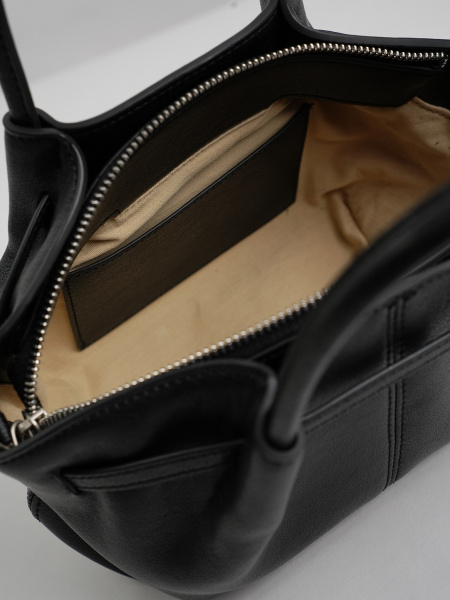 454-85 HR7280 Сумка тоут женская натуральная кожа Ludor черный