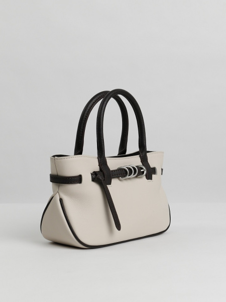 457-51 8845 Сумка тоут женская натуральная кожа Ludor бежевый-коричневый