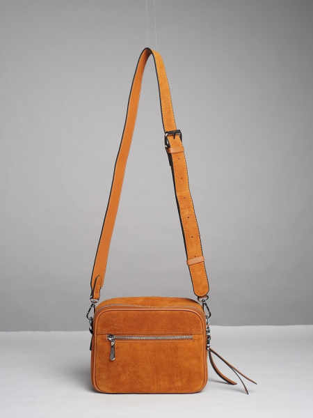 фото 452-45 98177-3 Сумка кросс-боди женская натуральная замша Safenta коричневый